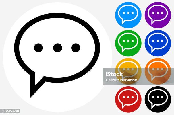 Chat Bubble Icon Stock Illustration - Download Image Now - Black Color, Brand Name Online Messaging Platform, Circle