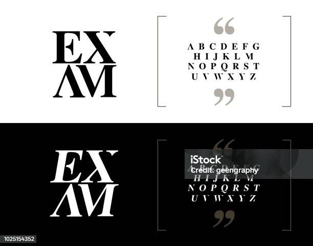 Elegant Alphabet Letters Set Classic Custom Lettering Designs For Logo Poster Invitation Etc Typography Font Classic Style Regular And Italic Vector Illustrator Stock Illustration - Download Image Now