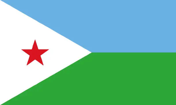 Vector illustration of National Flag Djibouti