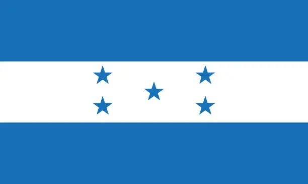 Vector illustration of National Flag Honduras