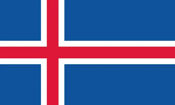 Vector illustration of National Flag Iceland
