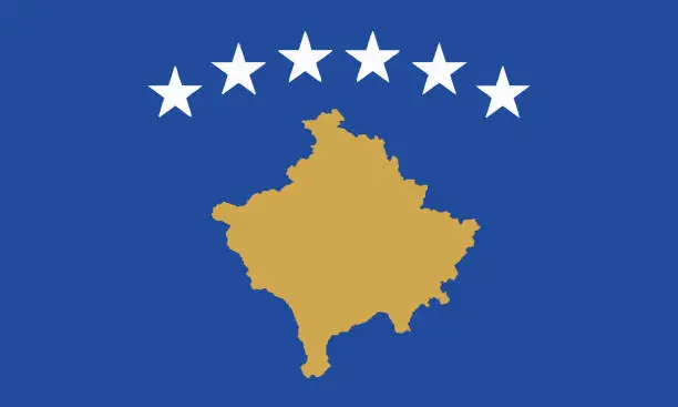 Vector illustration of National Flag Kosovo