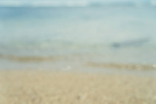 istock Blur beach wave and sand with bokeh summer color background. 1025163056
