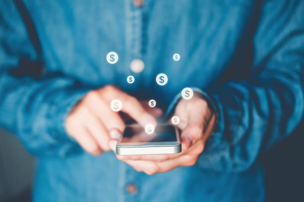 istock Online banking businessman using smartphone  Fintech and Blockchain concept 1025175264