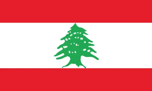 Vector illustration of National Flag Lebanon