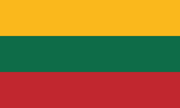 National Flag Lithuania Detailed Illustration National Flag Lithuania lithuania stock illustrations