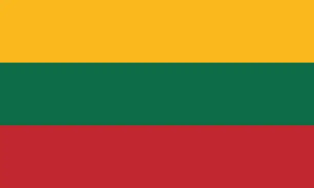 Vector illustration of National Flag Lithuania