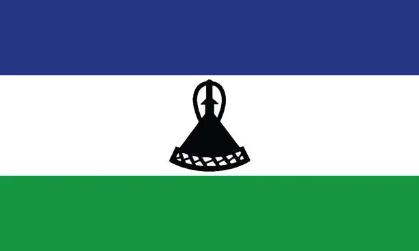 Vector illustration of National Flag Lesotho