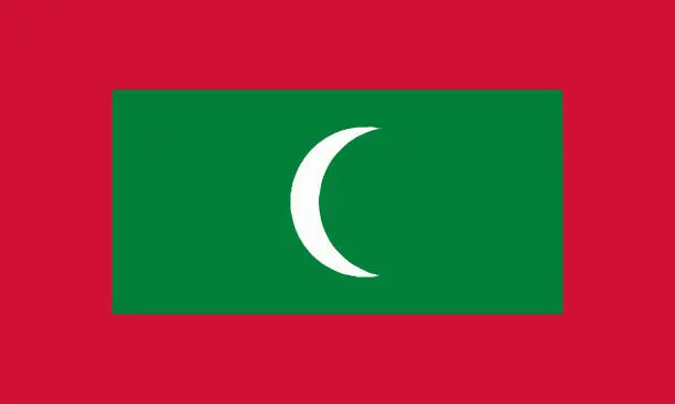 Vector illustration of National Flag Maldives