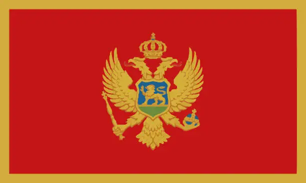 Vector illustration of National Flag Montenegro
