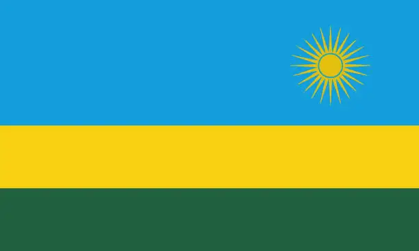 Vector illustration of National Flag Rwanda