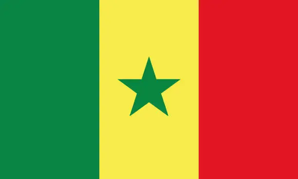 Vector illustration of National Flag Senegal