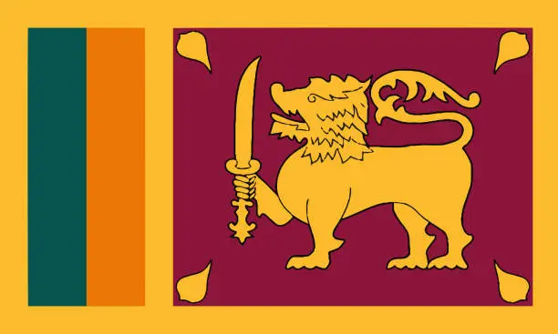 Vector illustration of National Flag Sri Lanka