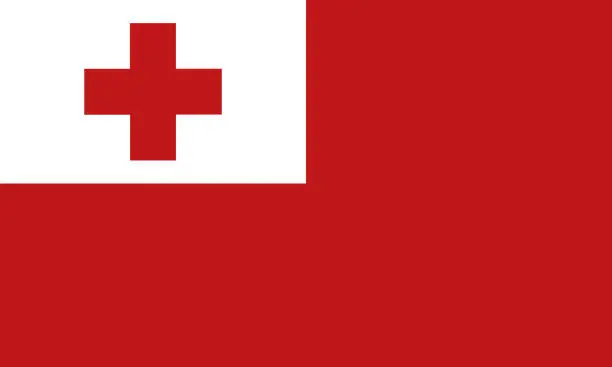 Vector illustration of National Flag Tonga