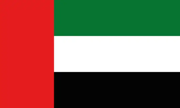 Vector illustration of National Flag United Arab Emirates