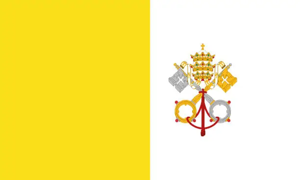 Vector illustration of National Flag Vatican city