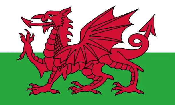 Vector illustration of National Flag Wales