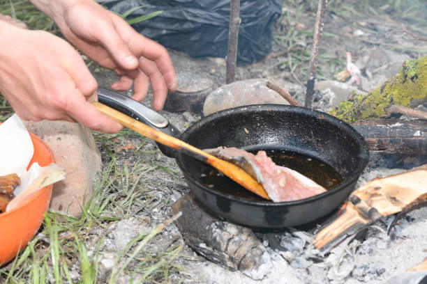 istock Cooking fish at the stake 1025192430