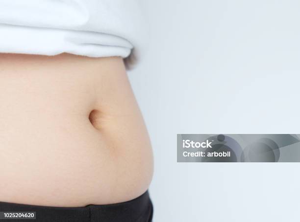 Side Of Fat Body Belly Paunch Diabetic Risk Factor Stock Photo - Download Image Now