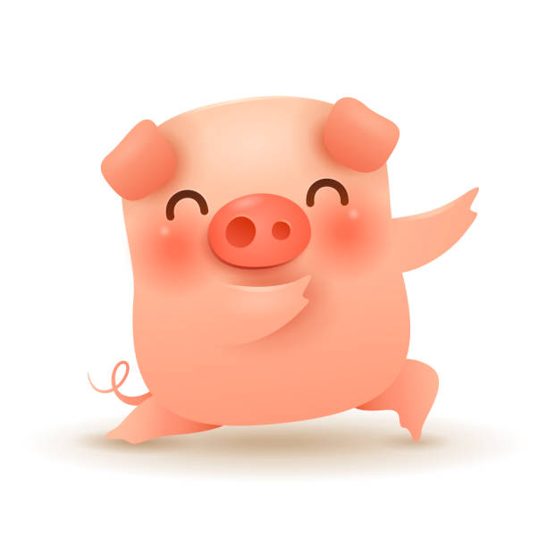 Little Pig Chinese New Year The Year Of The Pig Stock Illustration -  Download Image Now - Pig, Cartoon, 2019 - iStock