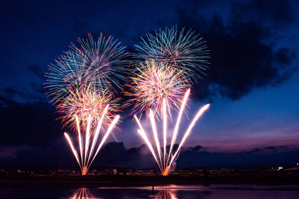 Fireworks in Nagaoka in Niigata 2018 niigata prefecture stock pictures, royalty-free photos & images