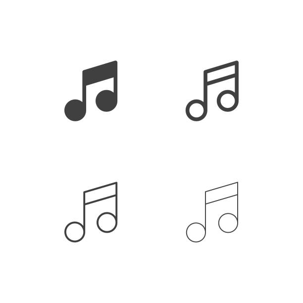 ilustraciones, imágenes clip art, dibujos animados e iconos de stock de iconos de la nota musical - serie de multi - musica