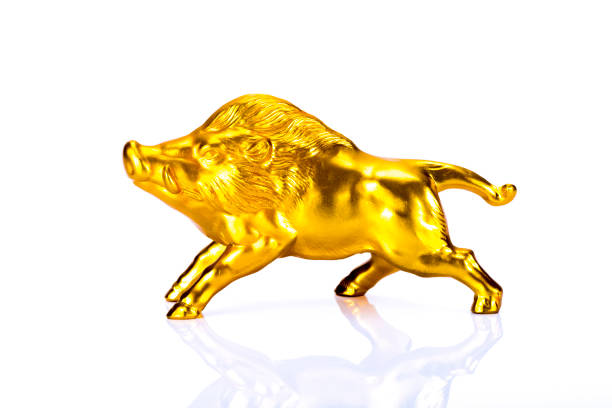 istock Statue of golden wild boar 1025221754