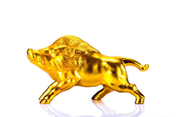 istock Statue of golden wild boar 1025221764