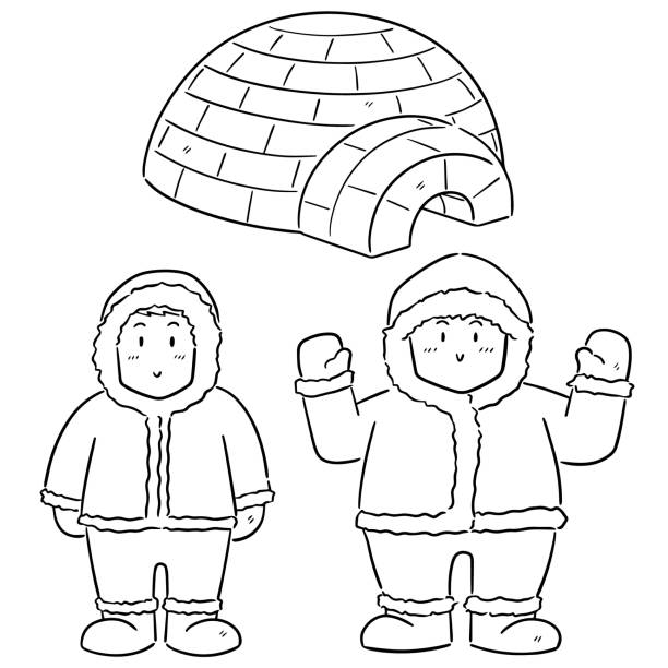 eskimo vector set of eskimo eskimo clipart stock illustrations