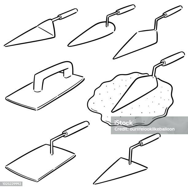 Trowel Stock Illustration - Download Image Now - Trowel, Bricklayer, Concrete