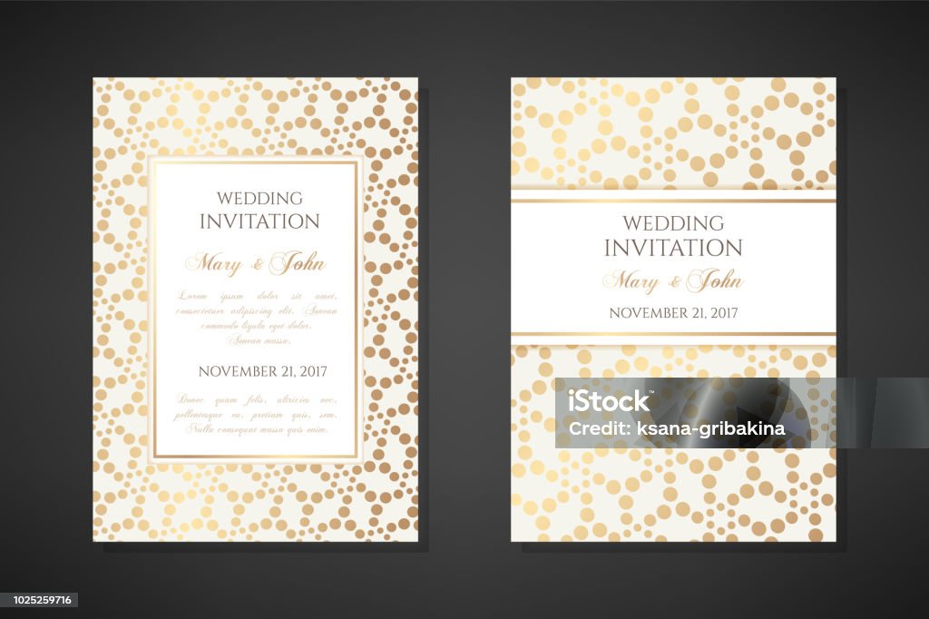 Invitation Texture Illustration With Dotted Texture Wedding Invitation Templates Stock ...
