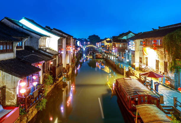 istock Suzhou ancient town night view 1025265494