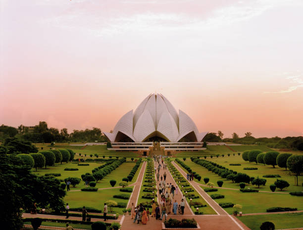 templo de lótus - delhi - fotografias e filmes do acervo