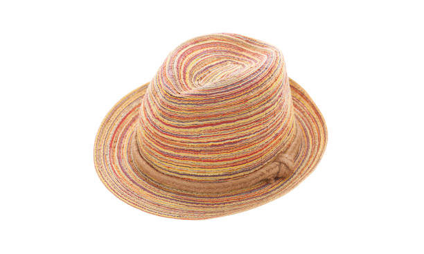 istock Pretty straw hat isolated on white background, Brown straw hat on white. 1025313882