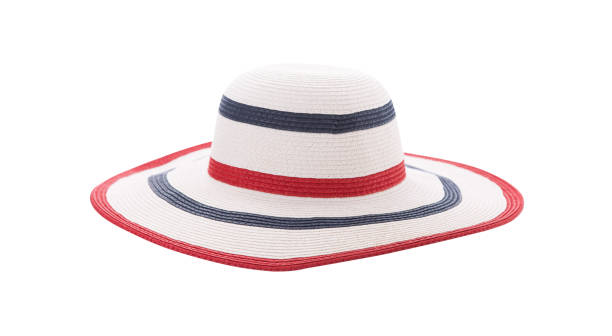istock Pretty straw hat isolated on white background, Brown straw hat on white. 1025313886