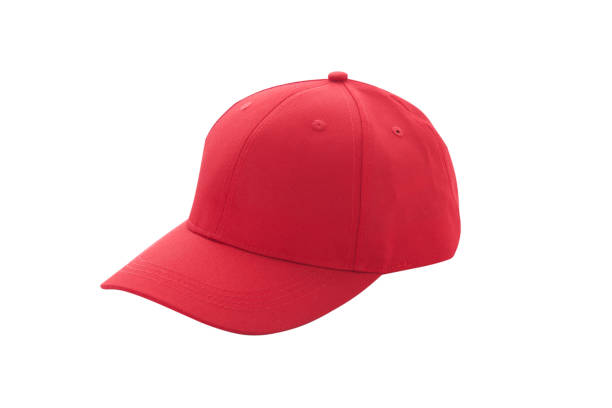 istock Baseball cap red templates, front views isolated on white background 1025313890