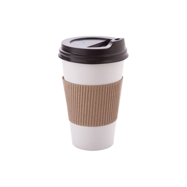 istock Blank take away kraft coffee cup isolated on white background 1025321056