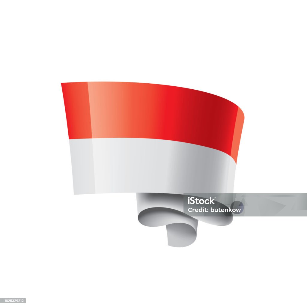 Bendera Indonesia Ilustrasi Vektor Dengan Latar Belakang Putih