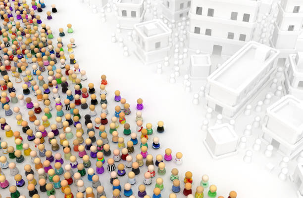 istock Cartoon Crowd, Town Corner White 1025344758
