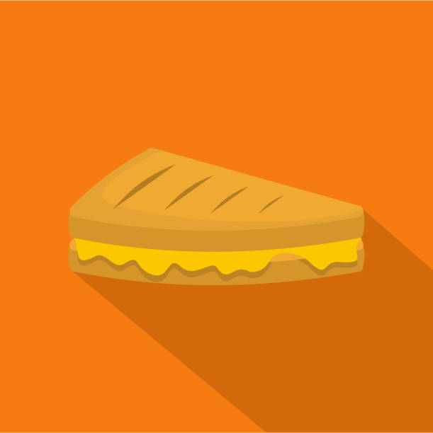 ilustrações, clipart, desenhos animados e ícones de ícone de sanduíche, estilo simples - sandwich turkey bread toast