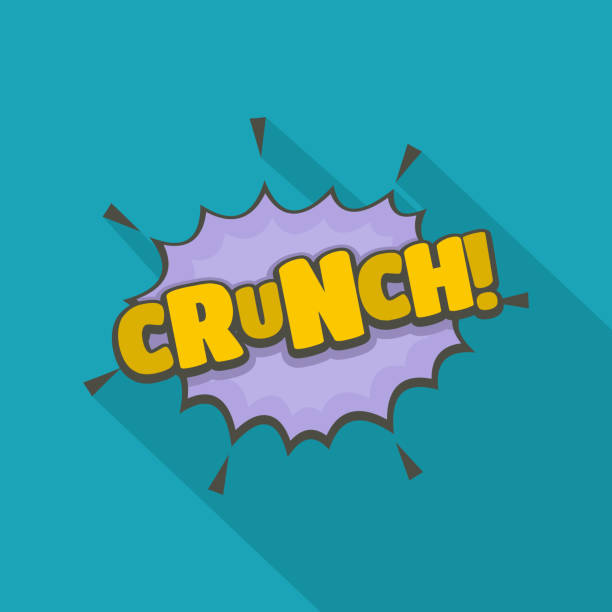 Comic boom crunch icon, flat style Comic boom crunch icon. Flat illustration of comic boom crunch vector icon for web sit ups stock illustrations