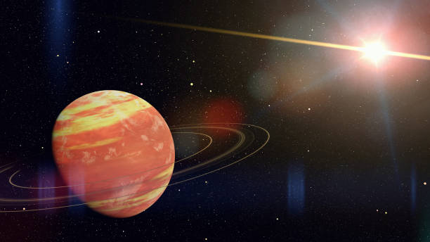 istock alien planet, exo gas giant with ring system in a distant star system 1025381750