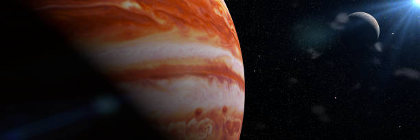 istock Jupiter's moon Europa and the planet Jupiter, largest in the solar system 1025386130