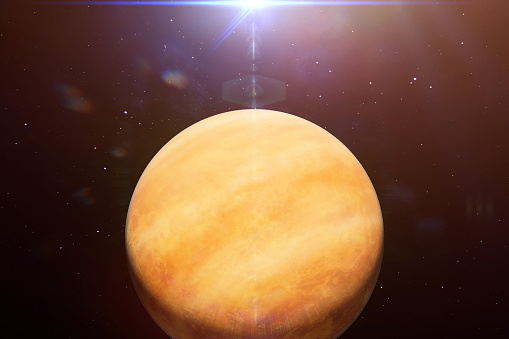 artist's impression of the cloudy planet