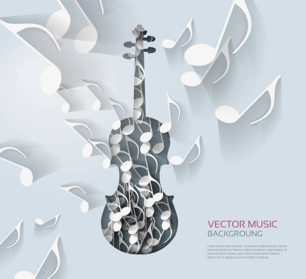 バイオリン、メモの背景。 - digital composite illustrations点のイラスト素材／クリップアート素材／マンガ素材／アイコン素材