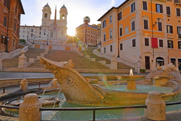 istock Spanish Steps at morning, in Piazza di Spagna Rome, Italy 1025413982