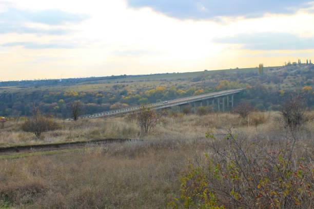 istock Bridge across the river Southern Bug in Ukraine on autumn 1025427740