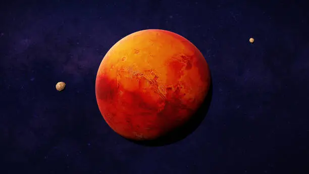 artist's interpretation of the red planet