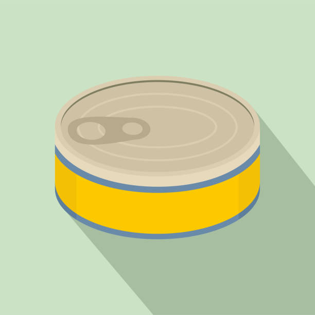 ilustrações, clipart, desenhos animados e ícones de atum pode ícone, estilo simples - can packaging tuna food