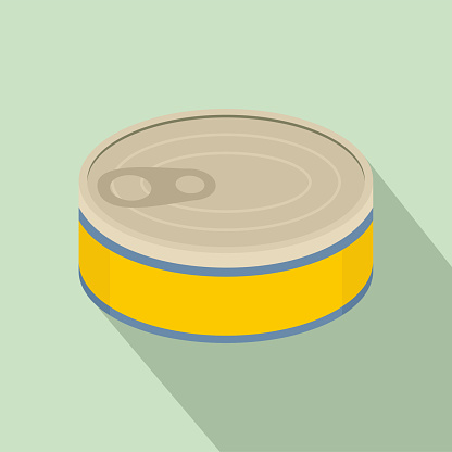 Tuna can icon. Flat illustration of tuna can vector icon for web design